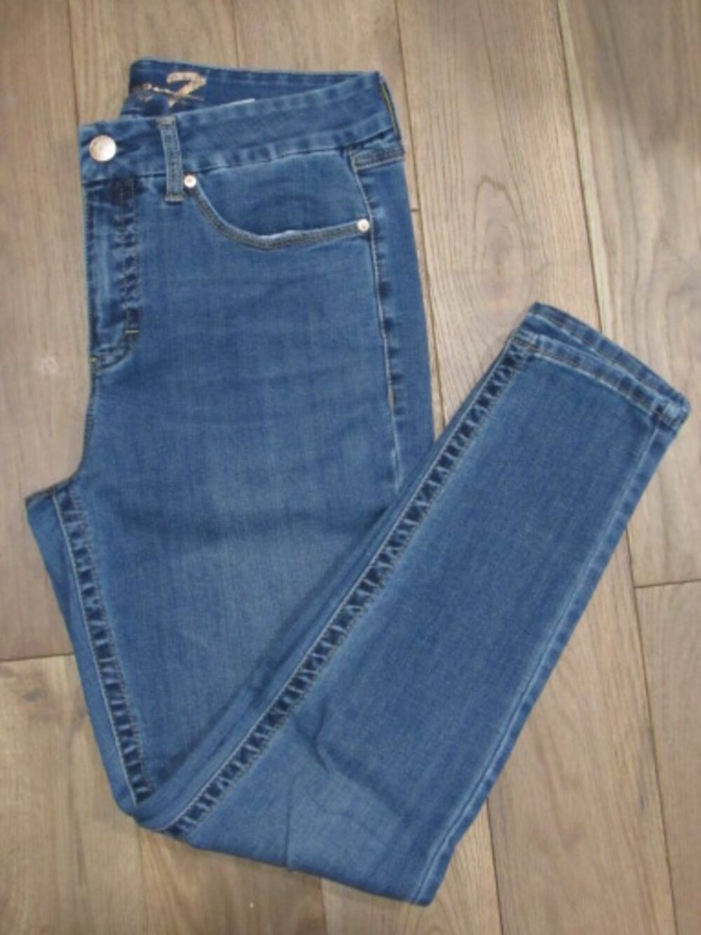 Seven7 Tummyless High-Rise Skinny Blue Jeans 12